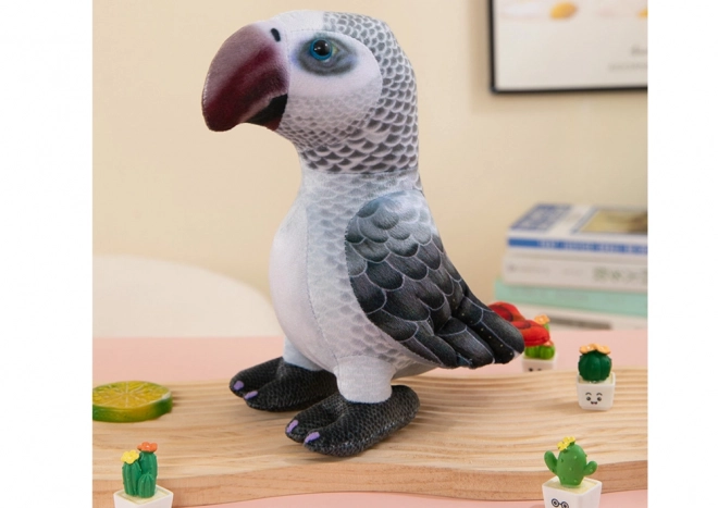 Plyšová papoušek šedý 20 cm