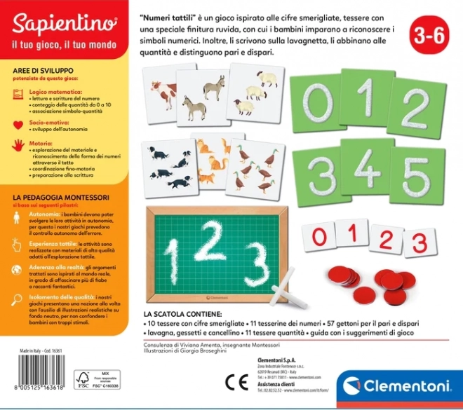CLEMENTONI Sada Montessori: Hmatové číslice