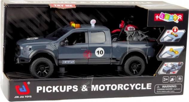Pick-up s motocyklem s efekty světel a zvuků