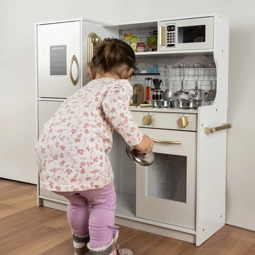 Dřevěná kuchyňka pro děti Kruzzel – Bílá