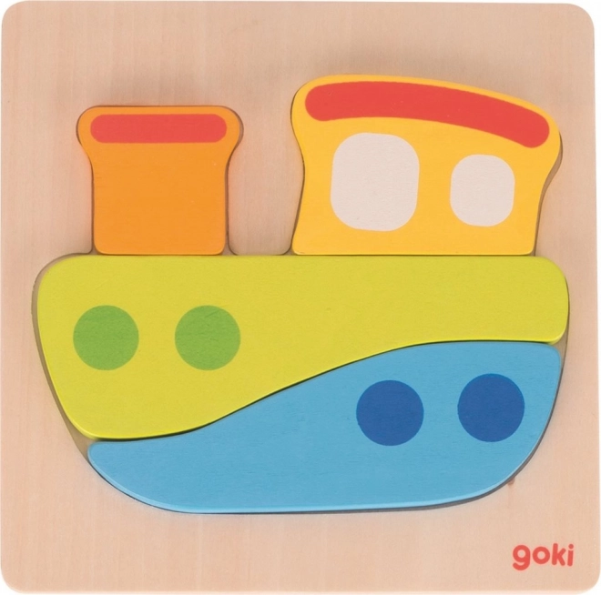 Dřevěné vkládací puzzle Hasičské auto