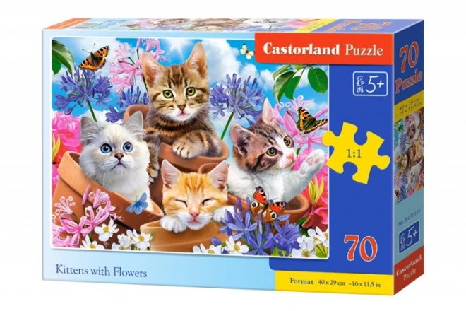 Puzzle Kočky s Květy