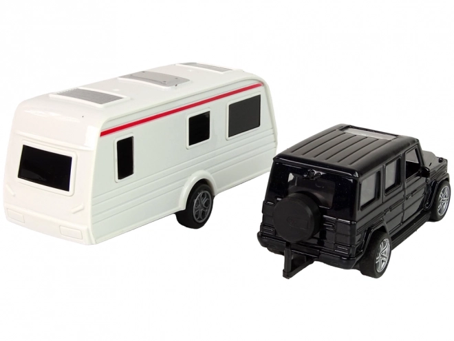 Sada vozidel Jeep Black Caravan Kovové díly