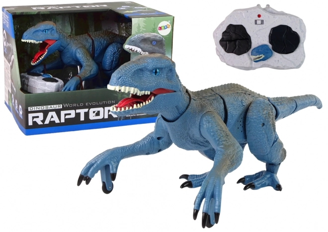 Dinosaurus na dálkové ovládání Velociraptor Sound Roaring Blue