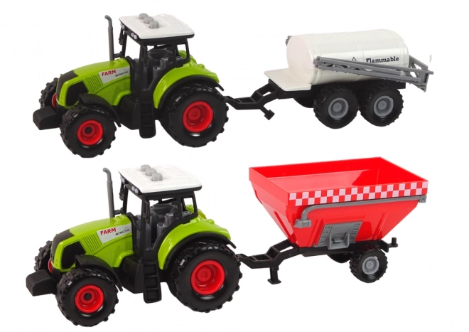 Velký traktor s LED světly a zvuky - sada 2 zemědělských strojů