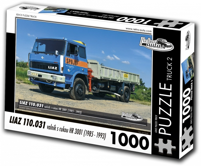 RETRO-AUTA Puzzle TRUCK č.2 Liaz 110.031 valník s rukou HR 3001 (1985-1993) 1000 dílků