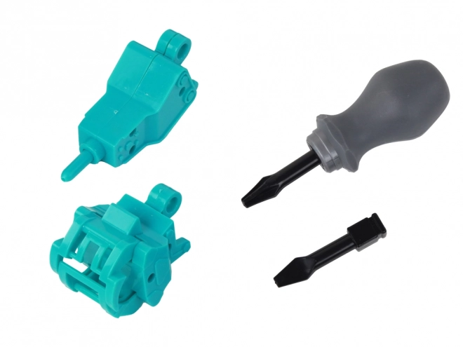 Sada bagru DIY Blue Construction Vehicle Drilling Rig Grabber