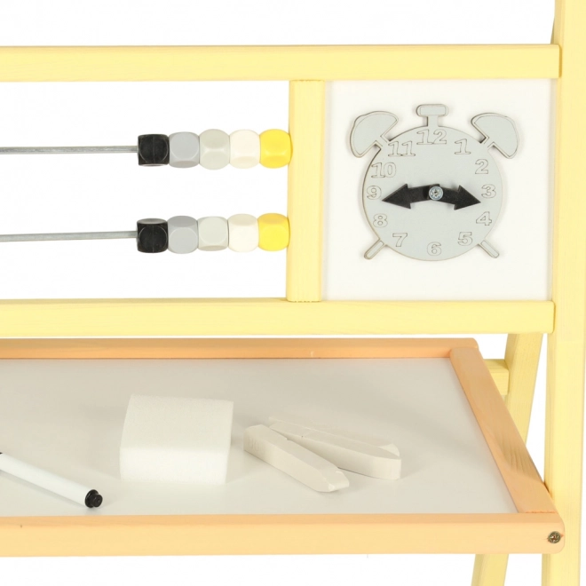 Dětská dřevěná magnetická tabule s křídou a počítadlem