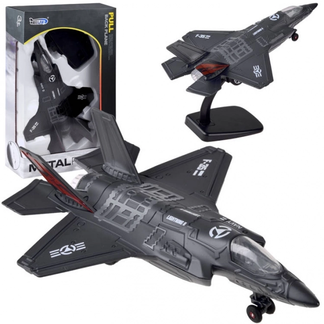 Kovový model vojenského letadla F-25 – Černá