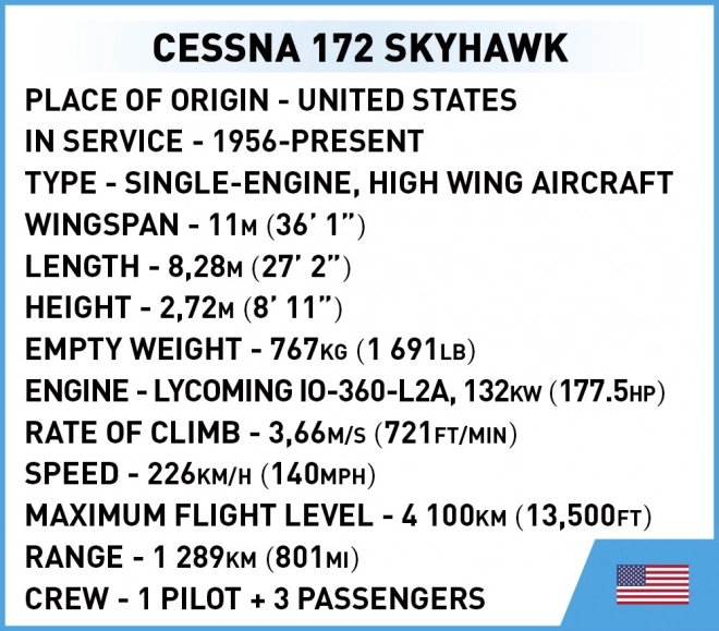 Cessna 172 Skyhawk stavebnice žlutá
