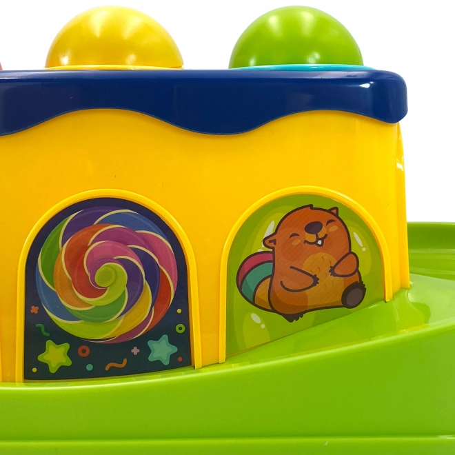 Dětská hračka Kolorowy prolézací tunel s kladívkem Montessori