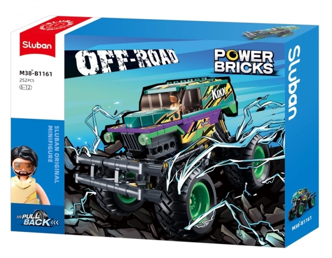 Natahovací auto Bigfoot zeleno-fialové