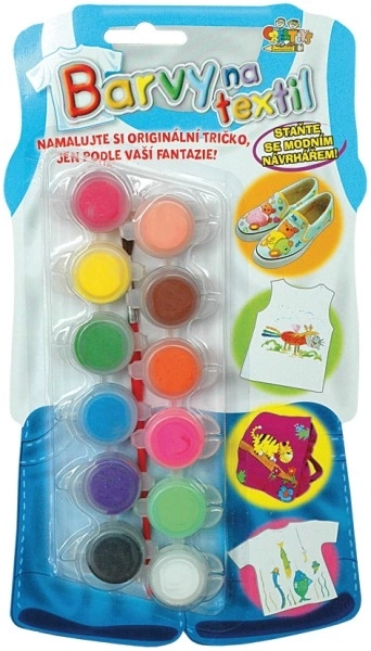 Creatoys barvy na textil 12 barev se štětcem