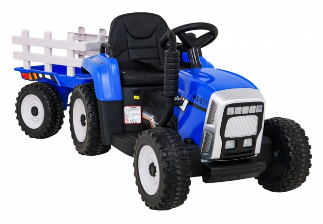 Dětský traktor s přívěsem modrý
