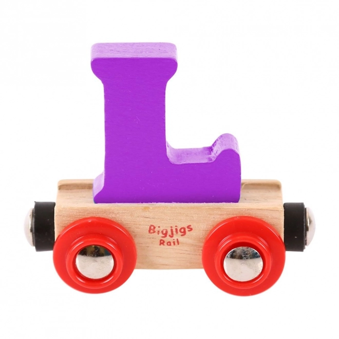 Bigjigs Rail Vagónek dřevěné vláčkodráhy - Písmeno L