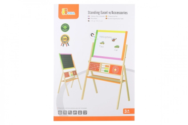 Dřevěná dětská tabule 2v1 s magnetickou a křídovou plochou