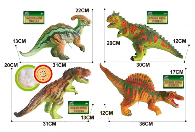 Měkký dinosaurus 38 cm - 4 druhy