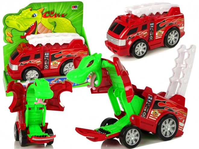 Auto Hasičský sbor Transformace Dragon 2v1 Hasičské auto