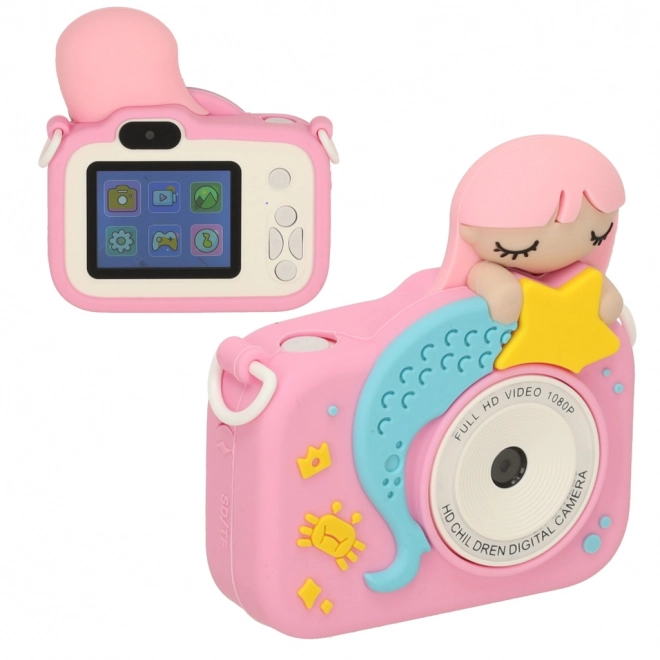 Růžový digitální fotoaparát pro děti