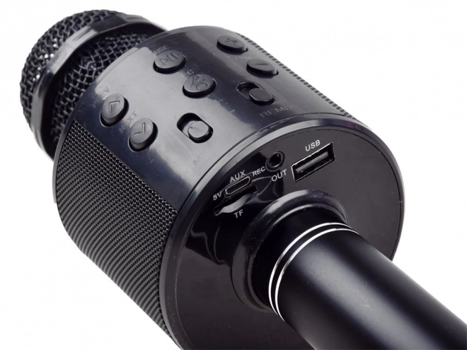 Bezdrátový karaoke mikrofon s reproduktorem – Černá