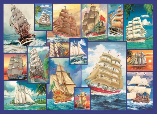 Dřevěné puzzle plachetnice 2v1