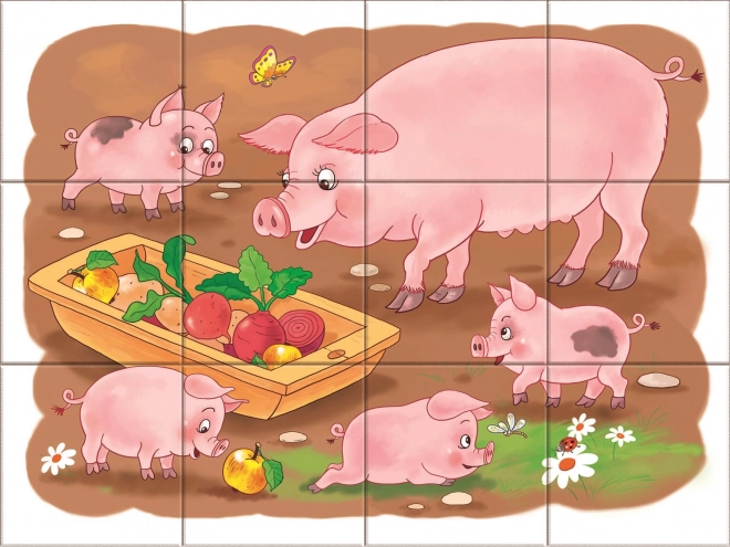 Dřevěné kostky Na farmě