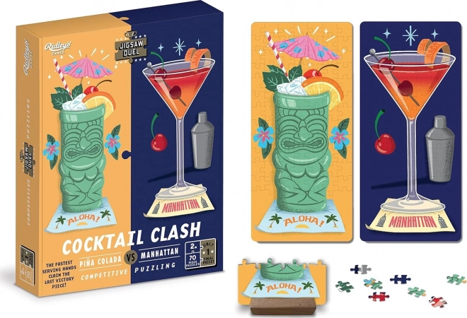 Puzzle Duel koktejlový souboj: Piña Colada vs Manhattan 2×70 dílků