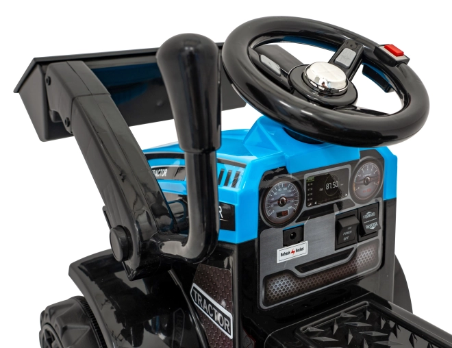 Otroški električni traktor z radlico – Modrý
