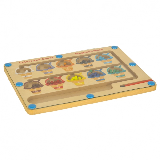 Magnetická vzdělávací tabule montessori třídění barevných kuliček zmrzlina 30 cm x 22 cm