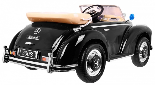 Mercedes Benz 300S Retro pro děti Lak černá + dálkové ovládání + EVA + pomalý start + LED MP3