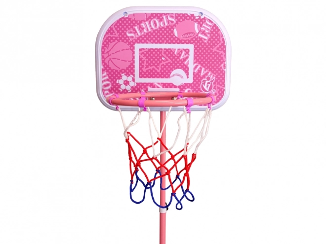 Růžová basketbalová sada pro děti 170 cm