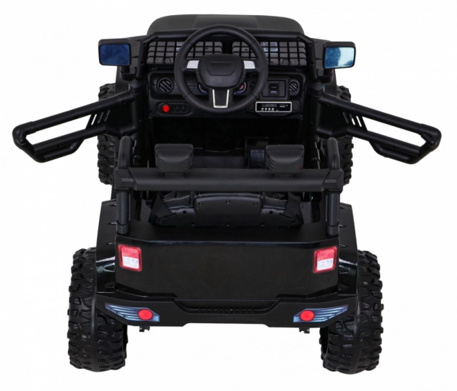 Mașină pe baterii Jeep Dark Night pentru copii + pornire lentă + EVA + LED audio – Černé