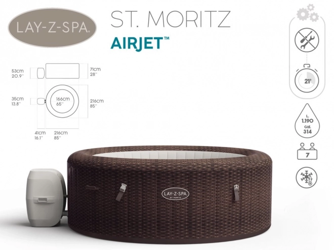 Bestway Jacuzzi Lay-Z-Spa St. Moritz Smart 5 - 7os WiFi aplikace 60023