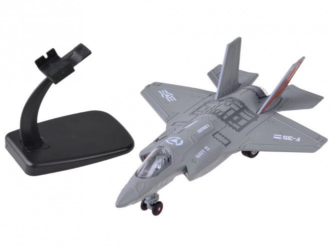 Kovový model vojenského letadla F-25 – Šedá