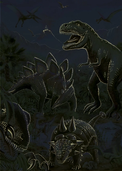 Svítící puzzle svět dinosaurů 100 XL dílků