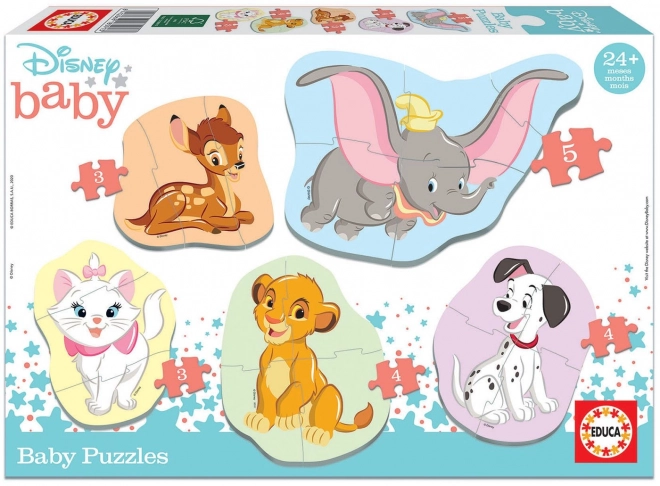 EDUCA Baby puzzle Disney zvířata 2, 5v1 (3-5 dílků)