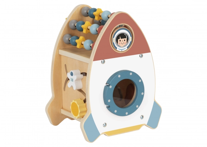 Dřevěná aktivní raketa s labyrintem Tooky Toy