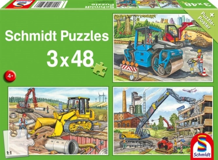 Puzzle SCHMIDT na staveništi 3×48 dílků