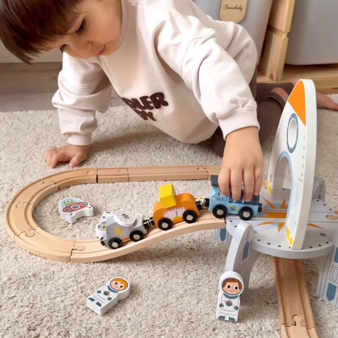 Dřevěná vesmírná kolejnice Tooky Toy