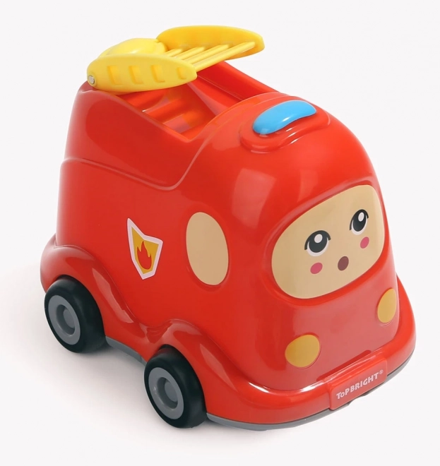 TOP BRIGHT Dřevěné puzzle s hračkou: Hasičské auto 24 dílků
