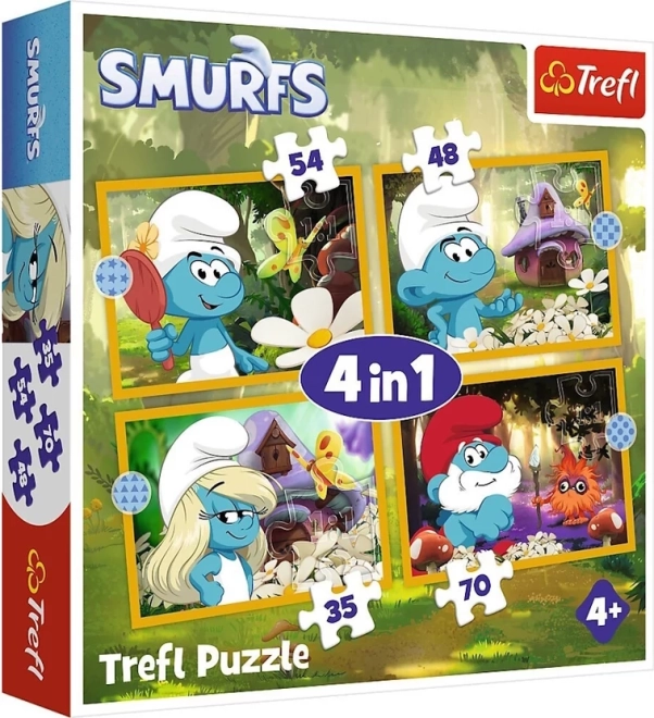 Puzzle Šmoulové Život ve vesnici 4v1