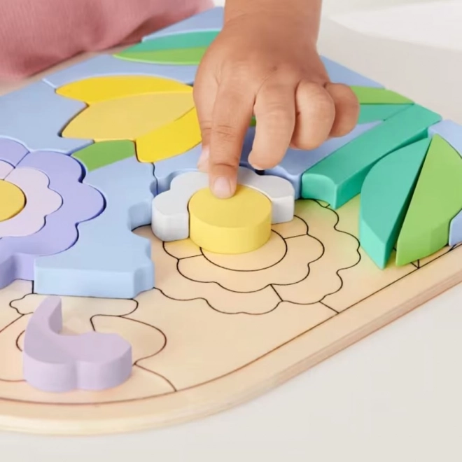 Dřevěné puzzle Květiny