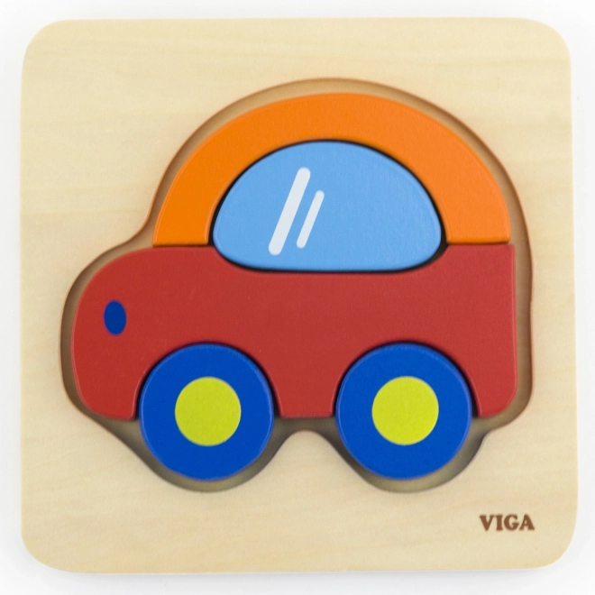 Viga první dřevěné puzzle pro děti auto