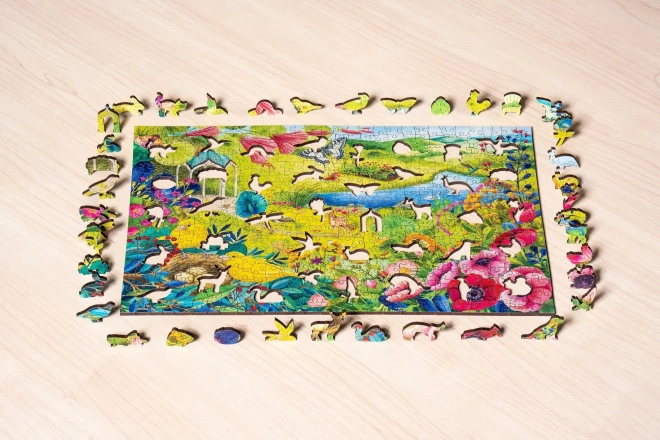 Dřevěné puzzle Divoká zahrada 500 dílků