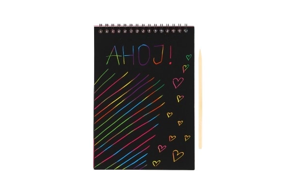 Škrabací/Vyškrabovací notes barevný 10 listů 20x14cm 2 barvy v sáčku