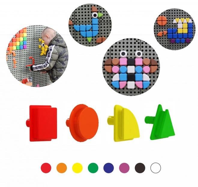 Masterkidz geometrické prvky 8 barev 256 ks příslušenství pro tabule STEM