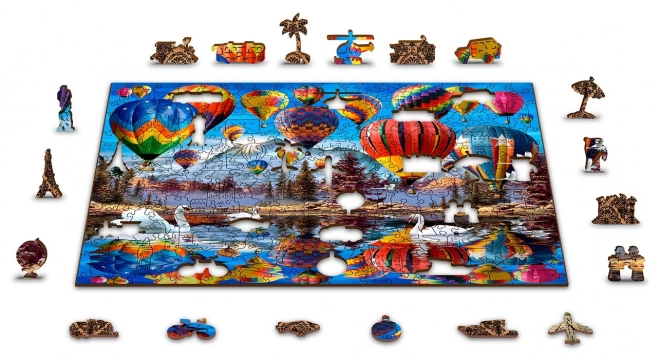 Dřevěné puzzle klidné cestování 2v1