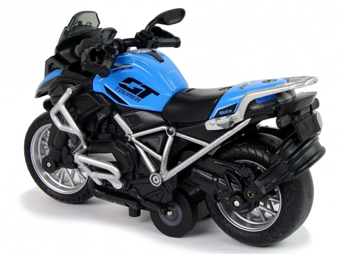 GT Motocykl modrý 1:14 Drive Pull-Back Sound Lights