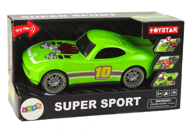 Auto 1:14 Zelené sportovní auto Zvuková světla Vozidlo