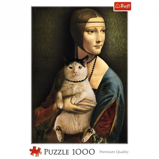 Puzzle 1000 prvků Dáma s kočkou